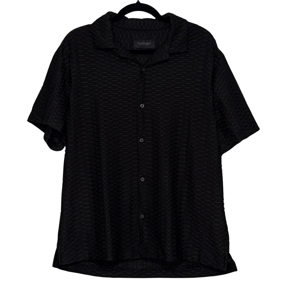 NWOT Cactus Man Textured Mens Short-Sleeve Button Front Shirt
